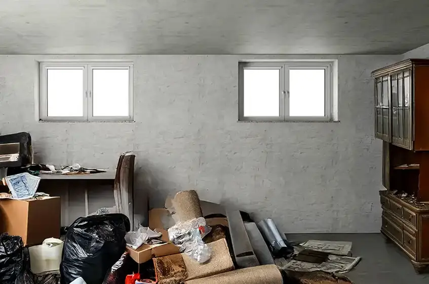 Ein mit Gerümpel vollgestellter Keller